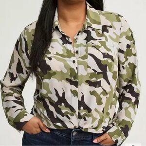 Torrid Camo Button up Blouse
